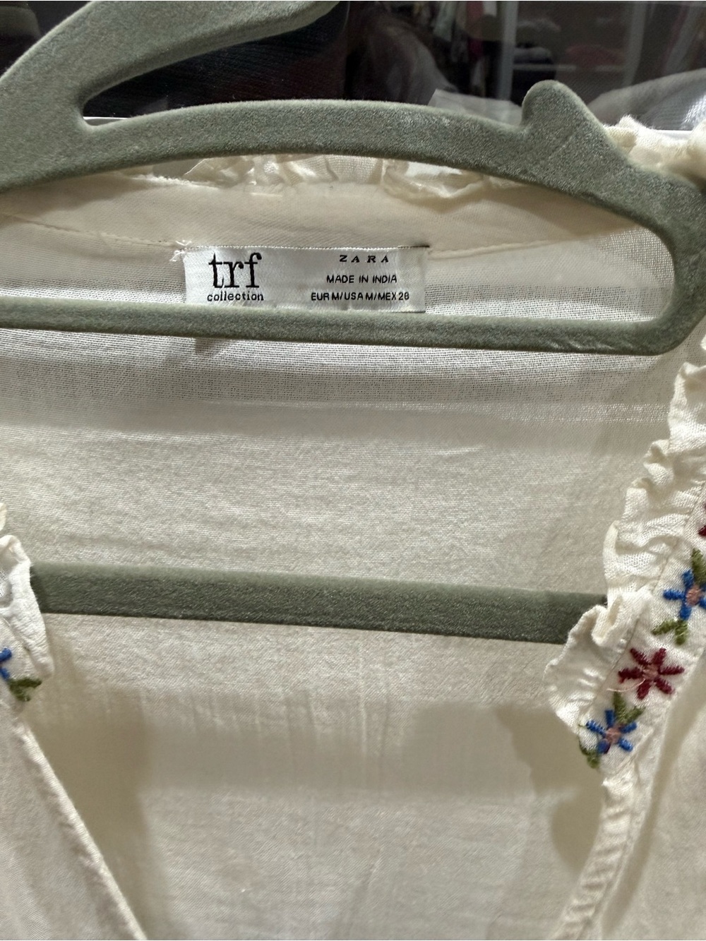 Zara White Embroidered Women’s Blouse